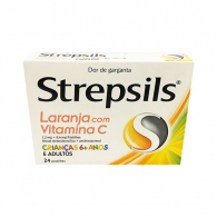 Strepsils Laranja com Vitamina C 1,2/0,6 mg x 24 Pastilhas