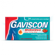 Gaviscon Morango 250/133,5/80 mg x 24 Comprimidos Mastigveis