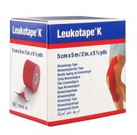 Leukotape K Ligadura Elstica Adesivo 5cm x 5m Vermelho