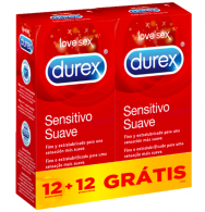Durex Sensitivo Suave Duo Preservativo 12 Unidades com Oferta de 2ª Embalagem