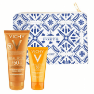 Vichy Idal Soleil Bolsa Porto Leite Hidratante SPF50+ + Emulso Toque Seco SPF50