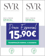 SVR Spirial Deo Creme Anti-Transpirante 50 ml 2 unidades Preo Especial