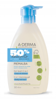 A-Derma Primalba Gel Lavante Corpo/Cabelo 500 ml 2 unidades
